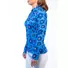 Picture 2/3 -GOLF CARDIGAN WITH FRONT SIDE POCKETS blue with blue/red flowers