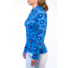 Picture 2/3 -GOLF CARDIGAN WITH FRONT SIDE POCKETS blue with blue/red flowers