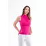 Picture 4/6 -HOLEINONE LADIES FRONT WRINKLED SLEEVELESS POLO SHIRT WITH STAND UP COLLAR pink/white tuck