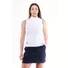 Picture 1/3 -HOLEINONE LADIES FRONT WRINKLED SLEEVELESS POLO SHIRT WITH STAND UP COLLAR white/dark blue tuck