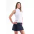 Picture 2/3 -HOLEINONE LADIES FRONT WRINKLED SLEEVELESS POLO SHIRT WITH STAND UP COLLAR white/dark blue tuck