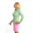 Picture 3/3 -ACE LADIES STAND UP COLLAR LONG SLEEVE GOLF POLO SHIRT mentha/pink chevron pattern