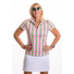 Picture 1/3 -ALBATROSS LADIES STAND UP COLLAR SHORT SLEEVE GOLF POLO SHIRT argyle pattern in pink/mentha/white