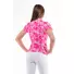 Picture 4/4 -ALBATROSS LADIES STAND UP COLLAR SHORT SLEEVE GOLF POLO SHIRT pink hibiscus pattern