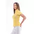 Picture 5/7 -ALBATROSS LADIES STAND UP COLLAR SHORT SLEEVE GOLF POLO SHIRT yellow/white abstract flower pattern