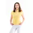 Picture 6/7 -ALBATROSS LADIES STAND UP COLLAR SHORT SLEEVE GOLF POLO SHIRT yellow/white abstract flower pattern