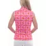 Picture 3/4 -BIRDIE SLEVELESS STAND UP COLLAR LADIES GOLF POLO SHIRT with red & pink hearts pattern