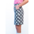 Picture 2/3 -MIDI GOLF SKIRT WITH 4 POCKETS AND SHORTS white with black/pink flowers