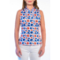 Picture 1/3 -TIGRESS SLEVELESS  LADIES GOLF POLO SHIRT white with red and blue flowers