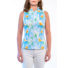 Picture 1/3 -TIGRESS SLEVELESS  LADIES GOLF POLO SHIRT with light blue giant flowers