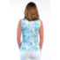 Picture 3/3 -TIGRESS SLEVELESS  LADIES GOLF POLO SHIRT with light blue giant flowers