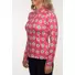 Picture 2/3 -TIGRESS THERMOACTIVE LONG SLEEVED LADIES GOLF POLO SHIRT pink with beige and blue flowers, butterflies