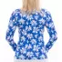 Picture 3/3 -TIGRESS FLOUNCED LONG SLEEVED LADIES GOLF POLO SHIRT  royal blue with white margaretas