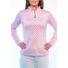 Picture 1/3 -TIGRESS FLOUNCED LONG SLEEVED LADIES GOLF POLO SHIRT white with red, pink and orange dotts