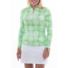 Picture 1/4 -TIGRESS FLOUNCED LONG SLEEVED LADIES GOLF POLO SHIRT  grass green with white dahlia flowers