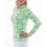 Picture 2/4 -TIGRESS FLOUNCED LONG SLEEVED LADIES GOLF POLO SHIRT  grass green with white dahlia flowers
