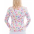 Picture 2/3 -TIGRESS FLOUNCED LONG SLEEVED LADIES GOLF POLO SHIRT pastel colours with abstract pattern