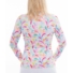 Picture 2/3 -TIGRESS FLOUNCED LONG SLEEVED LADIES GOLF POLO SHIRT pastel colours with abstract pattern