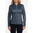 Picture 1/3 -TIGRESS THERMOACTIVE LONG SLEEVED LADIES GOLF POLO SHIRT dark blue with blue polka dotted