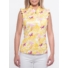 Picture 1/4 -TIGRESS SLEVELESS FLOUNCED LADIES GOLF POLO SHIRT yellow leaf with pink birds 