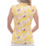 Picture 2/4 -TIGRESS SLEVELESS FLOUNCED LADIES GOLF POLO SHIRT yellow leaf with pink birds 