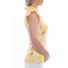 Picture 3/4 -TIGRESS SLEVELESS FLOUNCED LADIES GOLF POLO SHIRT yellow leaf with pink birds 