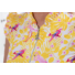 Picture 4/4 -TIGRESS SLEVELESS FLOUNCED LADIES GOLF POLO SHIRT yellow leaf with pink birds 
