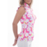 Picture 2/3 -TIGRESS SLEVELESS FLOUNCED LADIES GOLF POLO SHIRT pastel pink abstract flowers